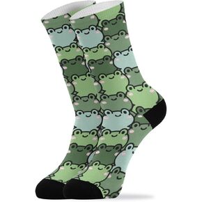 Deep Green Frog Socks Women Men Short Stockings Unisex Sock for Running Athletic Hiking Cycling 1 Pair