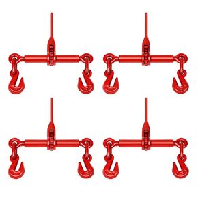 4 Pack 1/4" to 5/16" Ratchet Chain Binders, Ratchet Binders with 2600 Lbs Working Load Limit, Load Binders Compatible with G70 & G80 Chains, Secure Tie Down Binder for Hauling and Towing