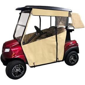 Golf Cart Cover – 3-Sided Track Style Sunbrella Canvas Cart Cover for 1994-2013 EZGO TXT – Golf Bags, Utility Box or Rear Facing Seat