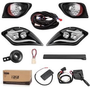 10L0L Deluxe Golf Cart Light Kit for Yamaha Drive 2, Golf Cart Headlights with Daytime Running Low/high Beam for Yamaha 2017 up, Golf Cart Street Legal Kit with Turn Signal Brake and Hazard Light