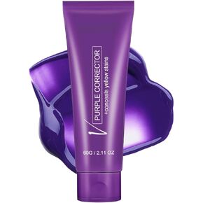 Color Corrector Purple Toothpaste for Teeth Whitening, Fresh Breath, Remineralizing, Xylitol Toothpaste, Enamel-Safe, Fluoride & Plastic Free, 2.11 Oz/60G