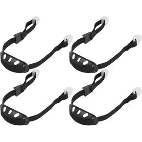 4Pack Universal Hard Hat Chin Strap, Helmet Chin Strap with Black Elastic Strap and Chin Cup Multi-Point Adjustment Black