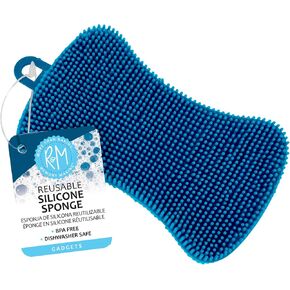 R&M International 96617 Reusable Silicone Sponge for Kitchen Cleaning, Scrubbing Dishes, and Wiping Surfaces, 5" x 2.75", Single