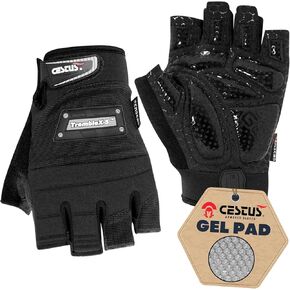 Cestus Workout Gloves for Men and Women, Vibration Dampening Gel Padding, Cycling Gloves for Men, Biking Gloves, Bicycle Gloves