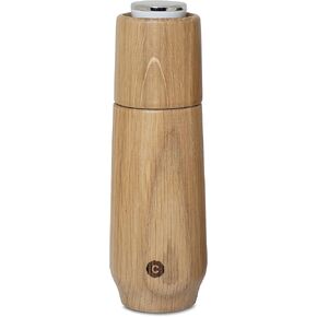 CrushGrind Champagne Oak Wood Grinders, 6.5 Inch Manual and Adjustable Salt And Pepper Mill, With The Original Ceramic Mechanism. (Salt Grinder)