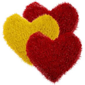 Dish Scrubber–Long Lasting, Non-Scratch, Odorless & Reusable Pot Scrubber for Kitchen, Bathroom, and Floor–Big & Durable Alternative to Rags & Sponges, Heart Shape (3PK)