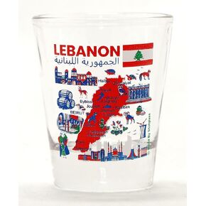 Lebanon Landmarks and Icons Collage Shot Glass