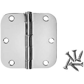 Cosmas Polished Chrome Door Hinge 3.5" Inch x 3.5" Inch with 5/8" Inch Radius Corners - 18 Pack