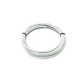 1/16" Coated to 3/32" Diameter, 7x7 Construction, White Vinyl Coated Cable (50 ft Coil)