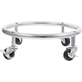 Luxshiny Movable Propane Cylinder Base Propane Tank Stand Dolly with Brake Wheel Gas Cylinder Fixed Shelf for Cylinder Consignment and Stationary Storage Used to Carry Buckets