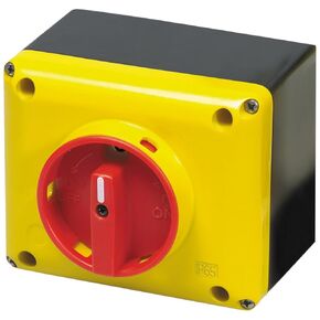 ASI SQ032003BC10 Enclosed Rotary Disconnect Switch, Yellow/Red