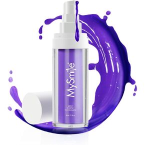 MySmile Purple Toothpaste for Tooth Brighte, Fluoride-Free Efficient CleaningToothpaste, 30ML Natural Tooth Stain Removal Toothpaste, Fresh Mint,Press Type ﻿
