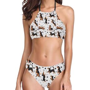 Biyejit Women's Bikini Sets High Neck High Waisted Two Pieces Swimsuits Bathing Suits with Adjustable Spaghetti Strap