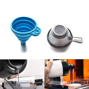 3D Printer Resin Filter, 3D Printer Accessories Silicone Collapsible Funnel with Stainless Steel Resin Filter Cup, Pouring Resin Back into Bottle for Anycubic/Elegoo Mars Photon Sparkmaker