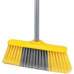 Angle Broom for Floors 55" Soft Bristle Brooms for Sweeping Indoor/Outdoor to Clean Kitchen, Lobby, Office, Hardwood, Tile, Concrete, Patio, Deck-Yellow