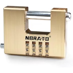 De Shape Heavy Duty Security Padlock - Solid Brass Rectangular Combination Lock - Hepin Contena Locks Sividuti Used in garages, containers, Sheds, lockers, Gates, and Warehouse Protection Locks