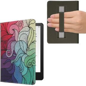 حافظة kwmobile متوافقة مع Amazon Kindle Paperwhite 11. حافظة الجيل 2021 - غطاء من البولي يوريثان مع حزام - قطط برتقالي/أسود/أبيض