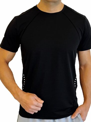 Men's Premium Athletic T-Shirt Horizontally Styled Stretchable Fabric Dry-Fit Moisture-Wicking for Running Gym Workout & More in Saudi Arabia