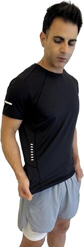 Men's Premium Athletic T-Shirt Horizontally Styled Stretchable Fabric Dry-Fit Moisture-Wicking for Running Gym Workout & More in Saudi Arabia