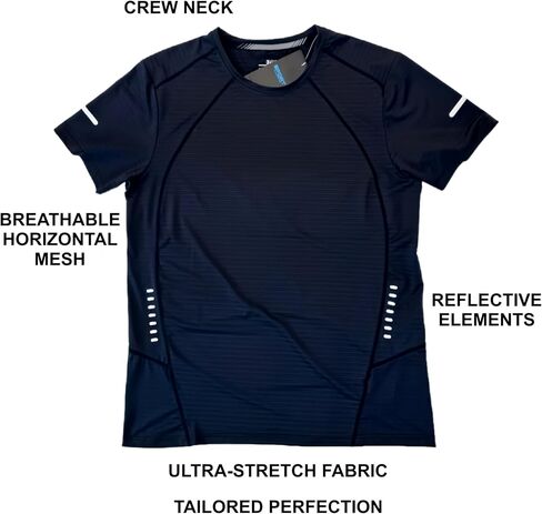 Men's Premium Athletic T-Shirt Horizontally Styled Stretchable Fabric Dry-Fit Moisture-Wicking for Running Gym Workout & More in Saudi Arabia