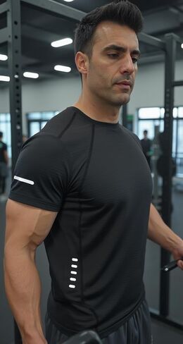 Men's Premium Athletic T-Shirt Horizontally Styled Stretchable Fabric Dry-Fit Moisture-Wicking for Running Gym Workout & More in Saudi Arabia