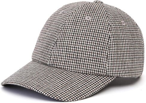 UNDERCONTROL Hound Tooth Check Ball Cap Men Women - Unisex Curved Visor All Free Size Hat Brown in Saudi Arabia