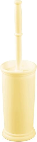 mDesign Toilet Bowl Brush and Holder - Covered Bathroom Toilet Brush - Standing Toilet Bowl Scrubber in Modern Holder - Space Saving, Deep Cleaning Brush for Toilet - Hyde Collection - Light Yellow in Kuwait