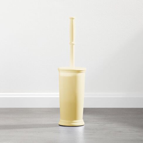 mDesign Toilet Bowl Brush and Holder - Covered Bathroom Toilet Brush - Standing Toilet Bowl Scrubber in Modern Holder - Space Saving, Deep Cleaning Brush for Toilet - Hyde Collection - Light Yellow in Kuwait