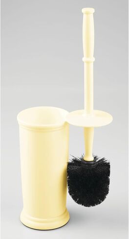 mDesign Toilet Bowl Brush and Holder - Covered Bathroom Toilet Brush - Standing Toilet Bowl Scrubber in Modern Holder - Space Saving, Deep Cleaning Brush for Toilet - Hyde Collection - Light Yellow in Kuwait