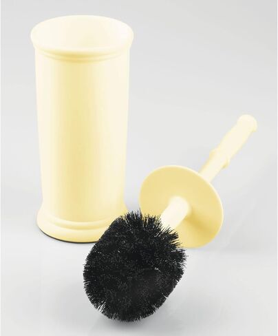 mDesign Toilet Bowl Brush and Holder - Covered Bathroom Toilet Brush - Standing Toilet Bowl Scrubber in Modern Holder - Space Saving, Deep Cleaning Brush for Toilet - Hyde Collection - Light Yellow in Kuwait