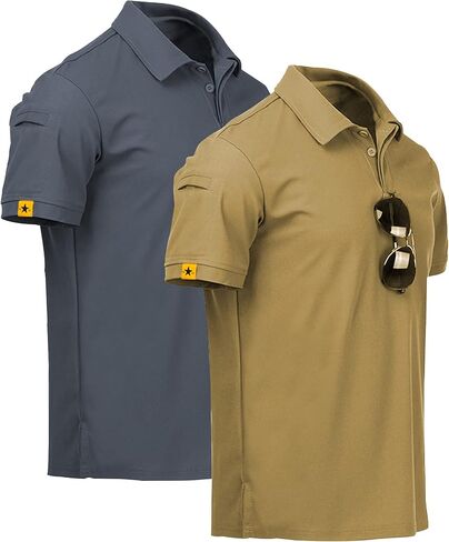 ZITY Mens 2 Pack Polo Shirts Short Sleeve Performance Sports Golf Shirt for Men Tactical Shirt in Kuwait