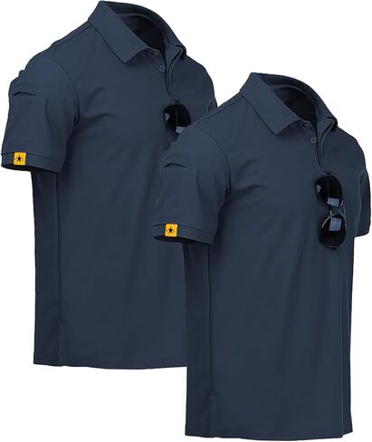 ZITY Mens 2 Pack Polo Shirts Short Sleeve Performance Sports Golf Shirt for Men Tactical Shirt in Kuwait