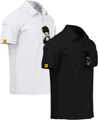 ZITY Mens 2 Pack Polo Shirts Short Sleeve Performance Sports Golf Shirt for Men Tactical Shirt in Kuwait