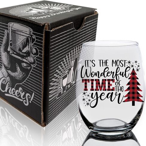 حكايات محمصة رائعة من العام Greadless Christmas Wine Glass | Drinkware الموسمية | هدية عطلة لها in Saudi Arabia