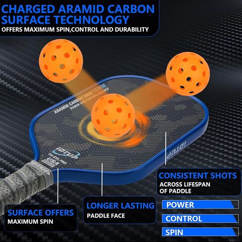Thermoformed Pickleball Paddle,Kevlar Fiber & T700SC Carbon Fiber Pickleball Paddles,16MM High Performance Blue Camouflage Pickleball Paddle for Superior Control Power,USAPA Approved,1 Cover,1 Eraser in Saudi Arabia