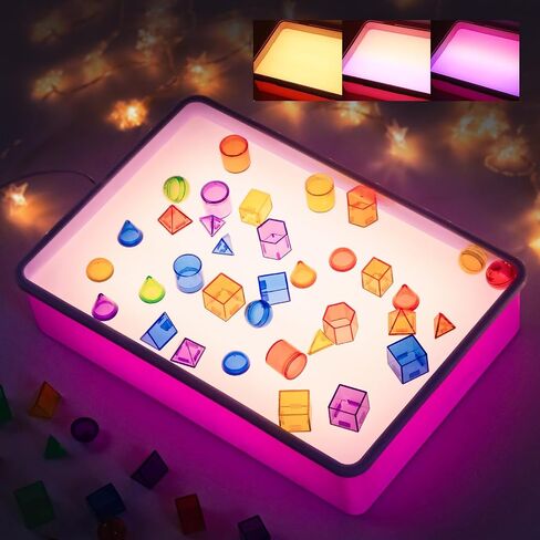Pretrans Sand Painting Light Box - طاولة خفيفة للأطفال للفن الإبداعي ، و 3 درجات حرارة ملونة و 10 مستويات سطوع ، والفصول الدراسية واستخدام المنزل - الأرجواني in Kuwait