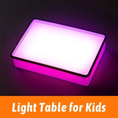 Pretrans Sand Painting Light Box - طاولة خفيفة للأطفال للفن الإبداعي ، و 3 درجات حرارة ملونة و 10 مستويات سطوع ، والفصول الدراسية واستخدام المنزل - الأرجواني in Kuwait