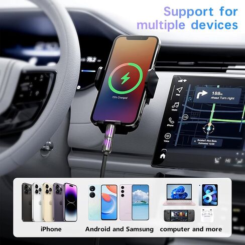 4 في 1 شحن كابل USB C 65W كبل سريع 6 مم سيليكون USB C إلى سلك الشاحن USB C ، شحن Multi Cable Combo Type C/USB A/L منفذ iPhone/iPad/Samsung/MacBook 5 '(أسود) in Saudi Arabia
