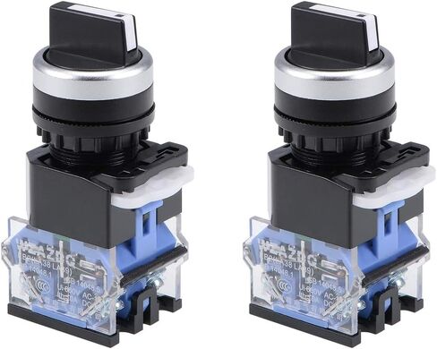 Uxcell Rotary Selector Switch 2 مواضع 2NO MOONTARY AC 660V 10A 22MM MOUNT (مجموعة 2) in Saudi Arabia