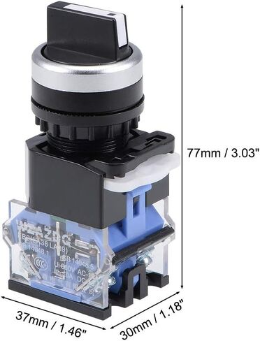Uxcell Rotary Selector Switch 2 مواضع 2NO MOONTARY AC 660V 10A 22MM MOUNT (مجموعة 2) in Saudi Arabia