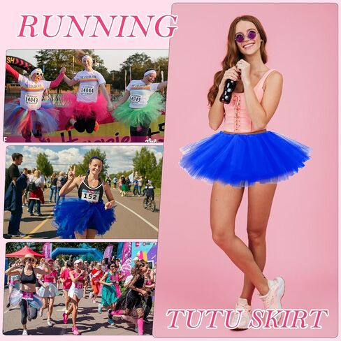 Molain Tutus for Women Girls ، Blue 5 Tutus Tutus Short Skirt Runnerts Rave Costume Tutu Skirt Tutu Dance Skirt in Saudi Arabia