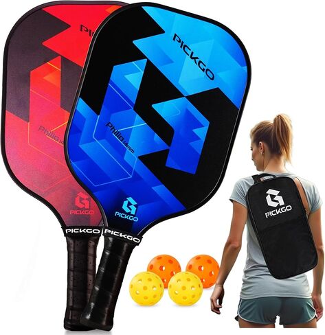 Pickleball Paddles,Fiberglass Pickleball Paddles Set of 2, Lightweight Pickleball Rackets with Pickleball Carrying Bag,for Beginners & Pros in Saudi Arabia
