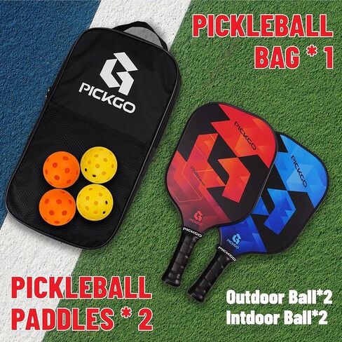 Pickleball Paddles,Fiberglass Pickleball Paddles Set of 2, Lightweight Pickleball Rackets with Pickleball Carrying Bag,for Beginners & Pros in Saudi Arabia