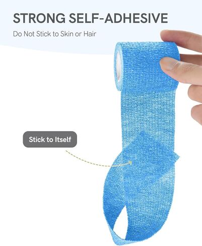 FriCARE Latex Free Self Adhesive Bandage Wrap, Fluorescent Colors First Aid Supplies Medical Tape Self-Adherent Cohesive Bandages, Non-Woven Elastic Athletic Spat Tape Vet Wrap 6 Rolls 2" x 5 Yards in Kuwait