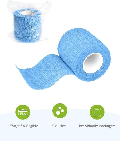FriCARE Latex Free Self Adhesive Bandage Wrap, Fluorescent Colors First Aid Supplies Medical Tape Self-Adherent Cohesive Bandages, Non-Woven Elastic Athletic Spat Tape Vet Wrap 6 Rolls 2" x 5 Yards in Kuwait