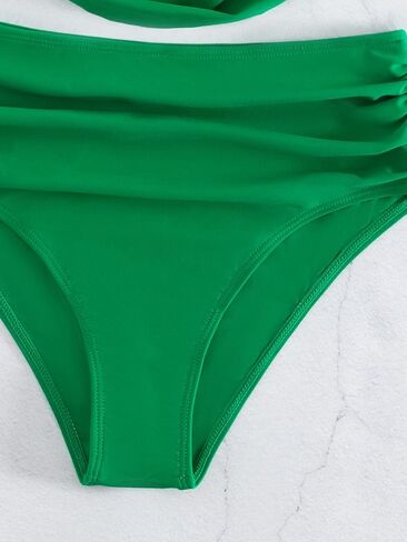 Triens Floerns Women's Cowl Halter Tie Back Back High Pheched Bikini Bikini Swimsuit in Kuwait