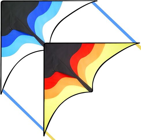 Syncfun كبير Delta Kite Lradient - من السهل الطيران للأطفال والبالغين ، طائرة ورقية على الشاطئ مع سلسلة 328 قدم للألعاب والأنشطة في الهواء الطلق in Kuwait