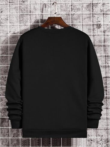 Men's Floral Graphic Crewneck Sweatshirts Long Sleeve Loose Pullover Casual Fall Tops in Saudi Arabia