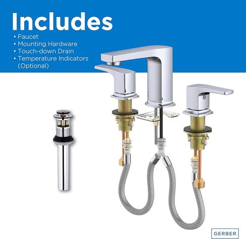 Gerber Tribune تعامل اثنين من صنبور الحمام على نطاق واسع 1.2 GPM ، ويشمل تصريف اللمس المعدني والكروم in Kuwait