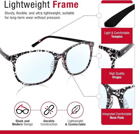 Heritage Series Blue Light Blocking Computer Glasses - Unisex, Polycarbonate Frame, Lightweight Frame (Brown Demi) in Saudi Arabia
